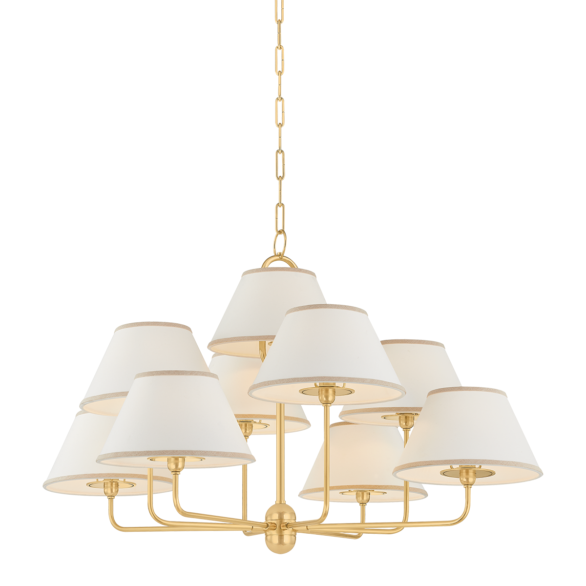 Hudson Valley Durland 9-Light Chandelier Aged Brass
