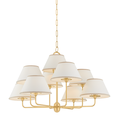 Hudson Valley Durland 9-Light Chandelier Aged Brass