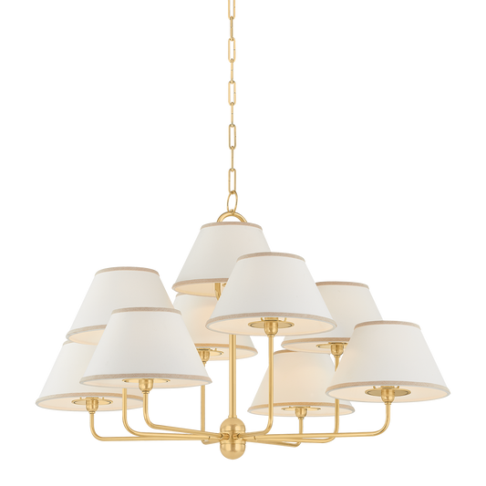 Hudson Valley Durland 9-Light Chandelier Aged Brass
