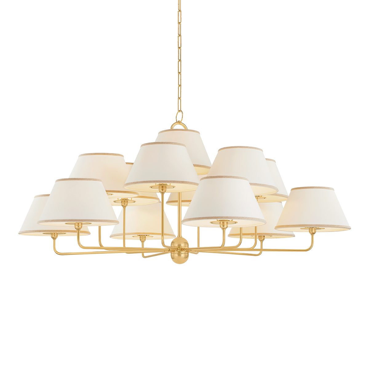 Hudson Valley Durland 13-Light Chandelier Aged Brass