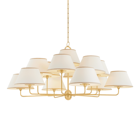 Hudson Valley Durland 13-Light Chandelier Aged Brass
