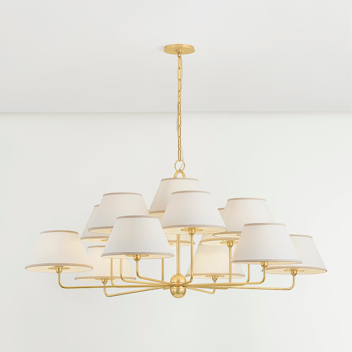 Hudson Valley Durland 13-Light Chandelier Aged Brass detail view 1