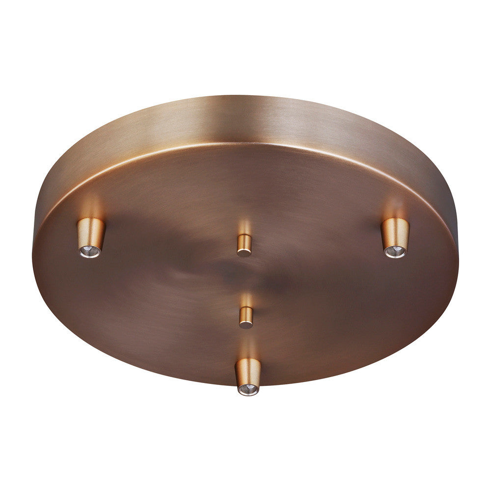 Generation Lighting Multi-Port Canopy Three Light Cluster Satin Brass