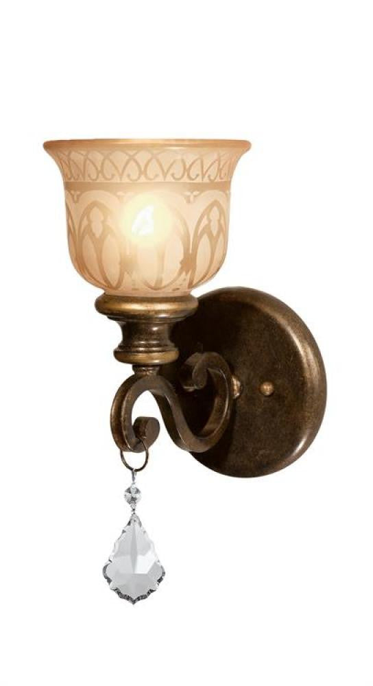 Crystorama Norwalk 1 Light Wall Sconce Bronze Umber