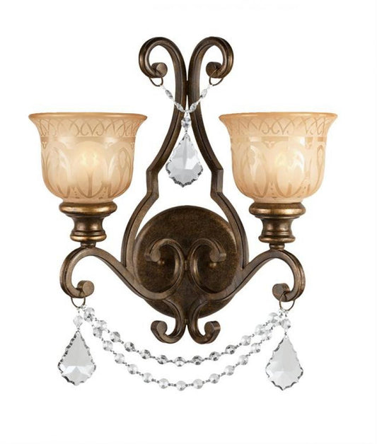 Crystorama Norwalk 2 Light Wall Sconce Bronze Umber