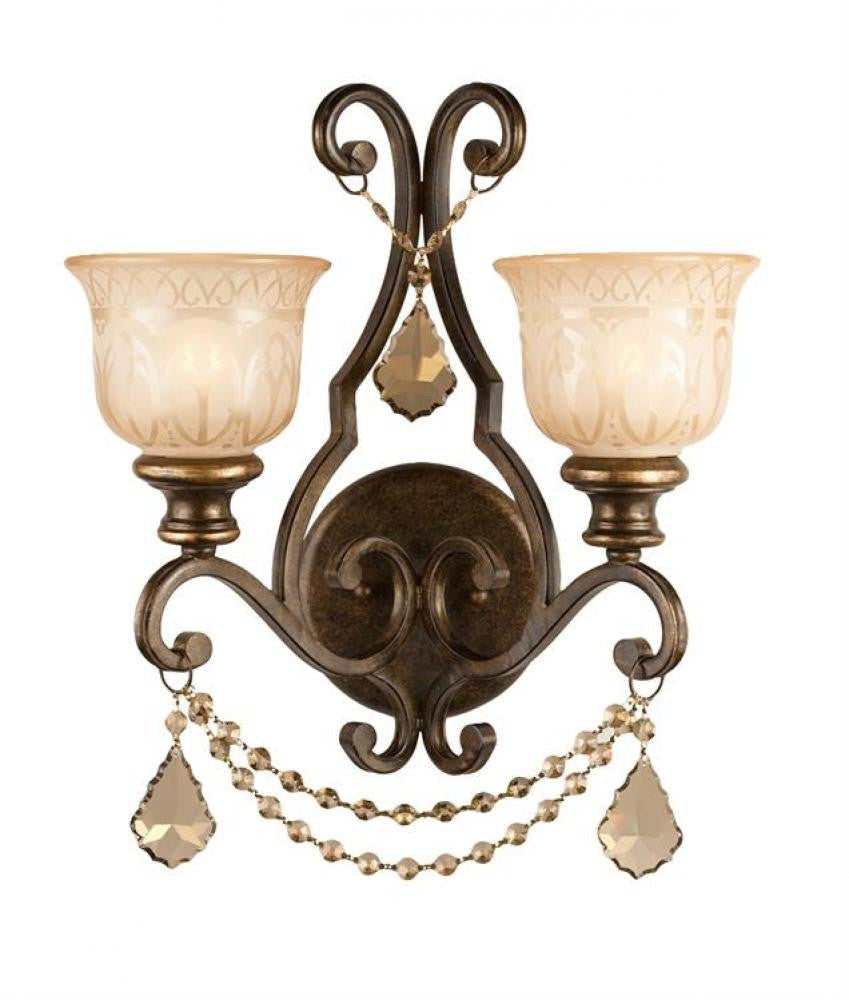 Crystorama Norwalk 2 Light Wall Sconce Bronze Umber