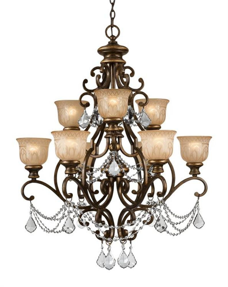 Crystorama Norwalk 9 Light Chandelier Bronze Umber