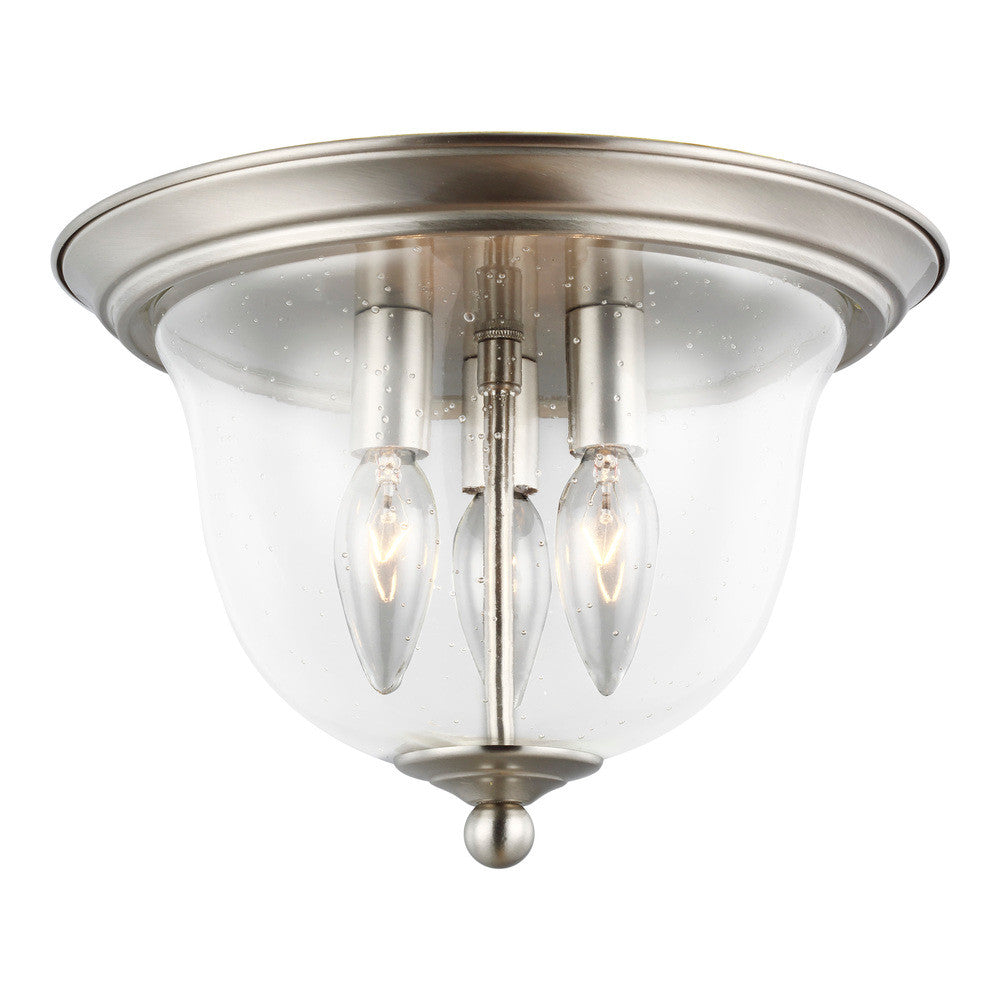 Generation Lighting Belton Three Light Ceiling Flush Mount Brushed Nickel