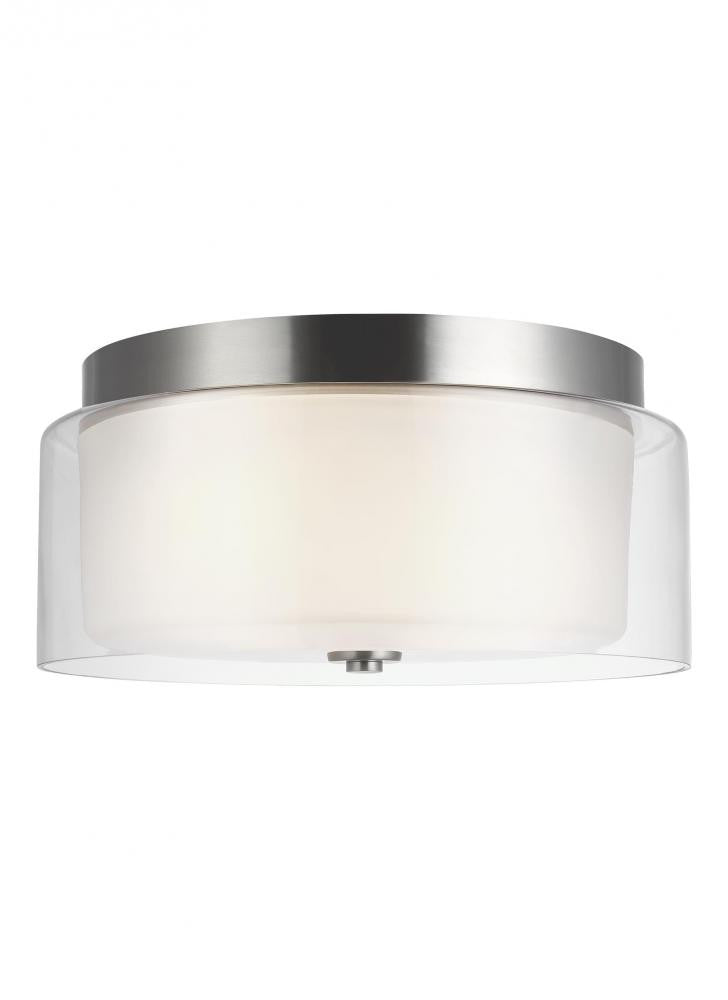 Generation Lighting Elmwood Park Two Light Ceiling Flush Mount Brushed Nickel