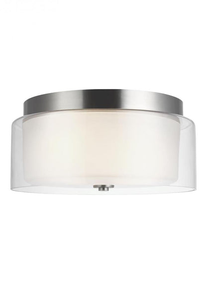 Generation Lighting Elmwood Park Two Light Ceiling Flush Mount Brushed Nickel
