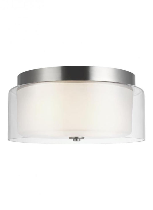 Generation Lighting Elmwood Park Two Light Ceiling Flush Mount Brushed Nickel