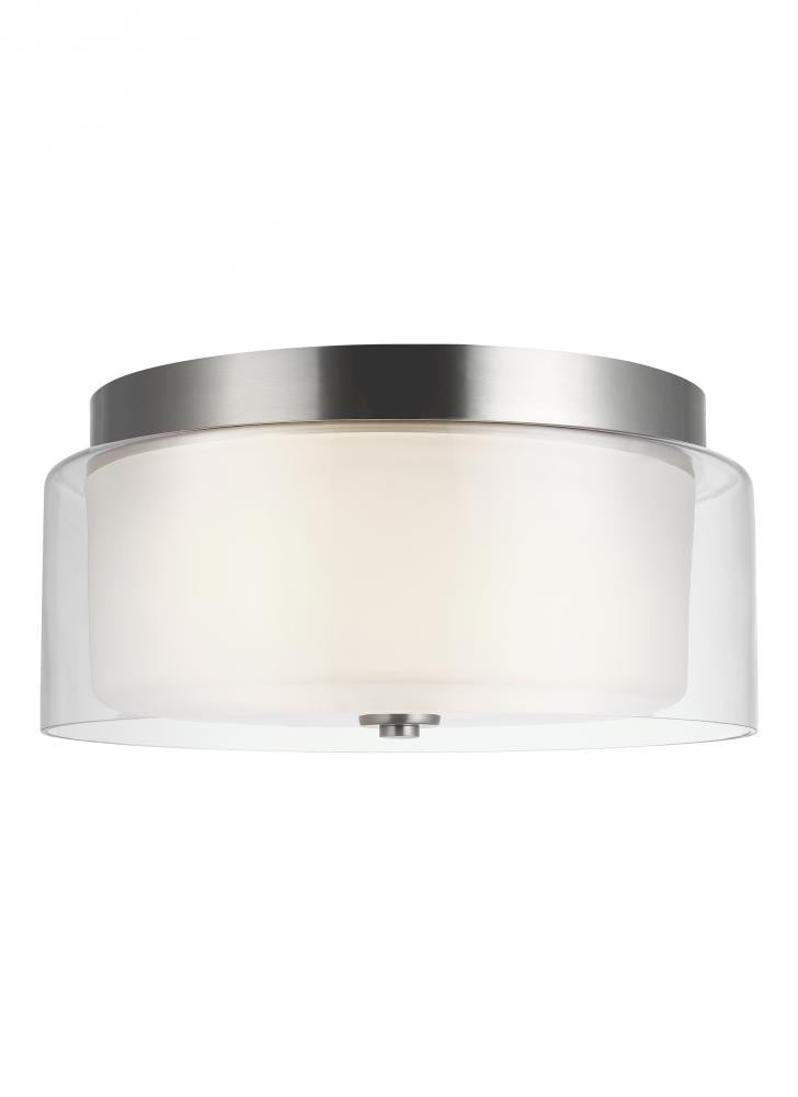 Generation Lighting Elmwood Park Two Light Ceiling Flush Mount Brushed Nickel