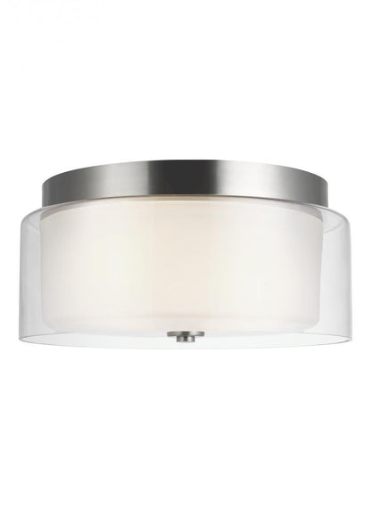 Generation Lighting Elmwood Park Two Light Ceiling Flush Mount Brushed Nickel