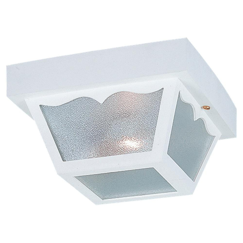 Generation Lighting One Light Outdoor Ceiling Flush Mount White