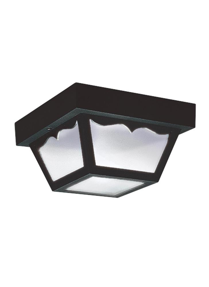 Generation Lighting One Light Outdoor Ceiling Flush Mount Black
