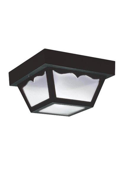 Generation Lighting One Light Outdoor Ceiling Flush Mount Black