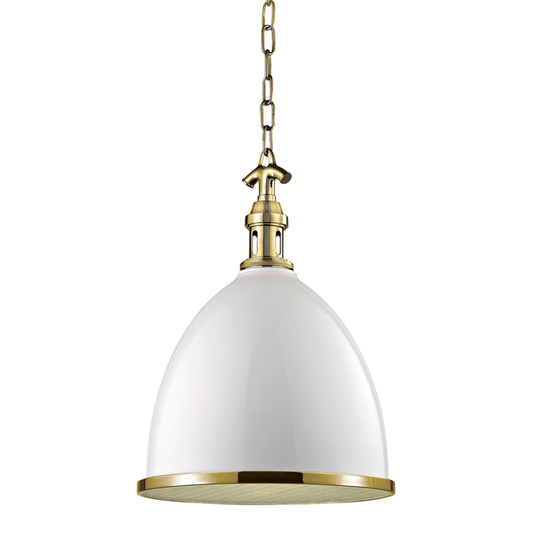 Hudson Valley Viceroy Pendant White, Aged Brass