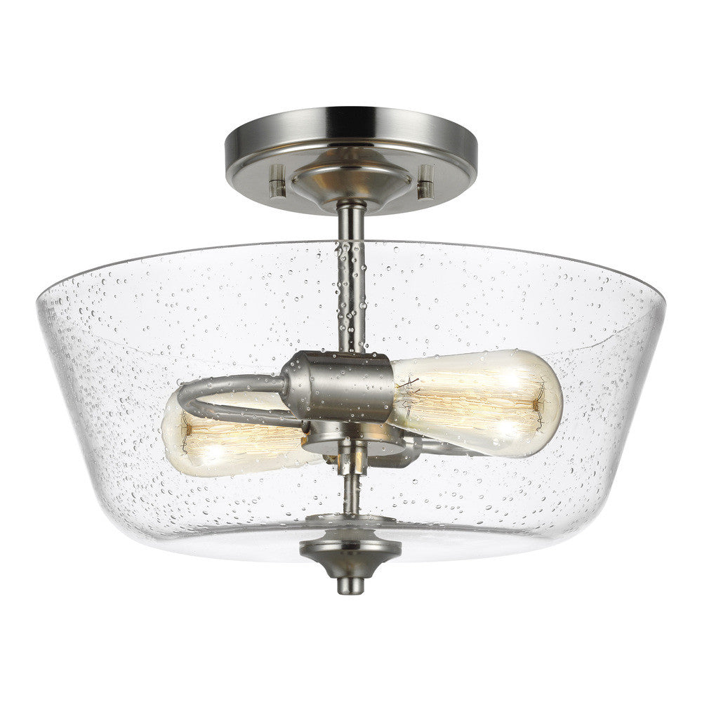 Generation Lighting Belton Two Light Ceiling Semi-Flush Mount Brushed Nickel