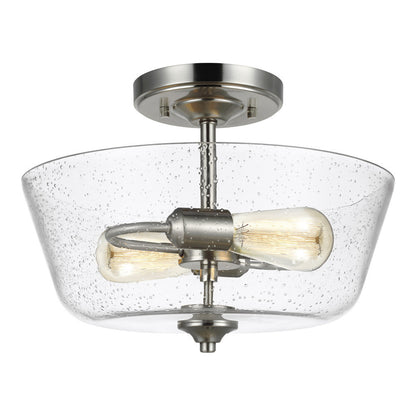 Generation Lighting Belton Two Light Ceiling Semi-Flush Mount Brushed Nickel