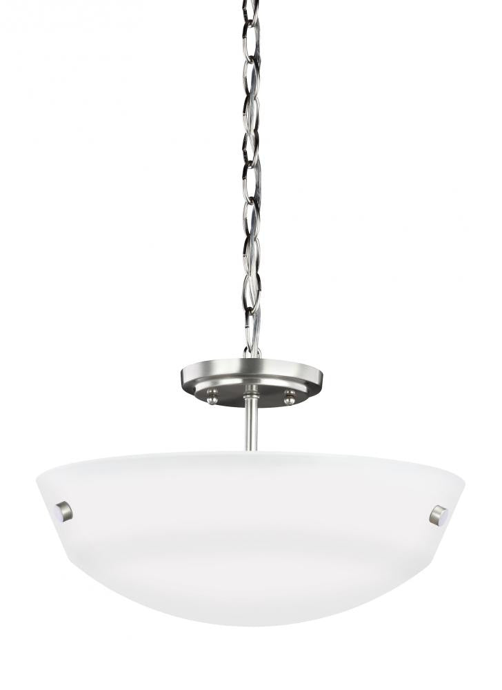Generation Lighting Kerrville Two Light Semi-Flush Convertible Penda Brushed Nickel