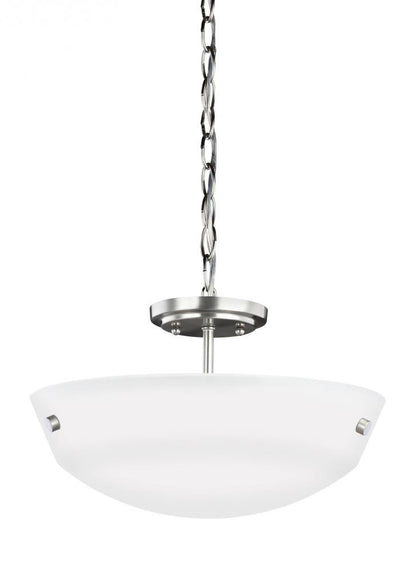 Generation Lighting Kerrville Two Light Semi-Flush Convertible Penda Brushed Nickel