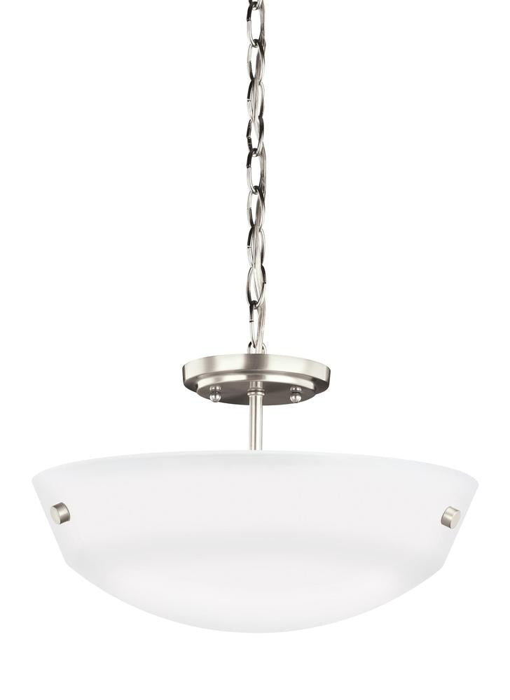 Generation Lighting Kerrville Two Light Semi-Flush Convertible Penda Brushed Nickel