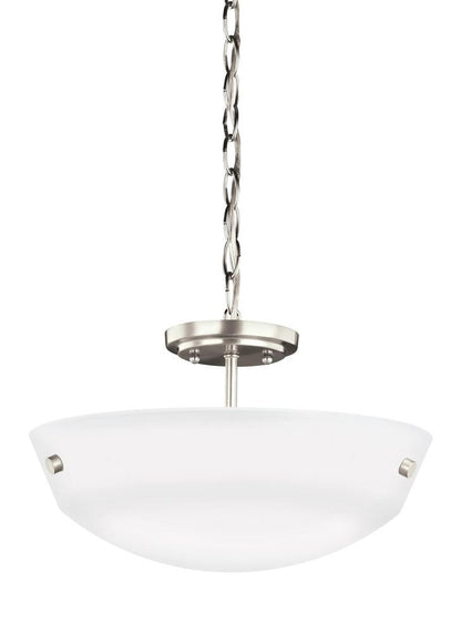Generation Lighting Kerrville Two Light Semi-Flush Convertible Penda Brushed Nickel