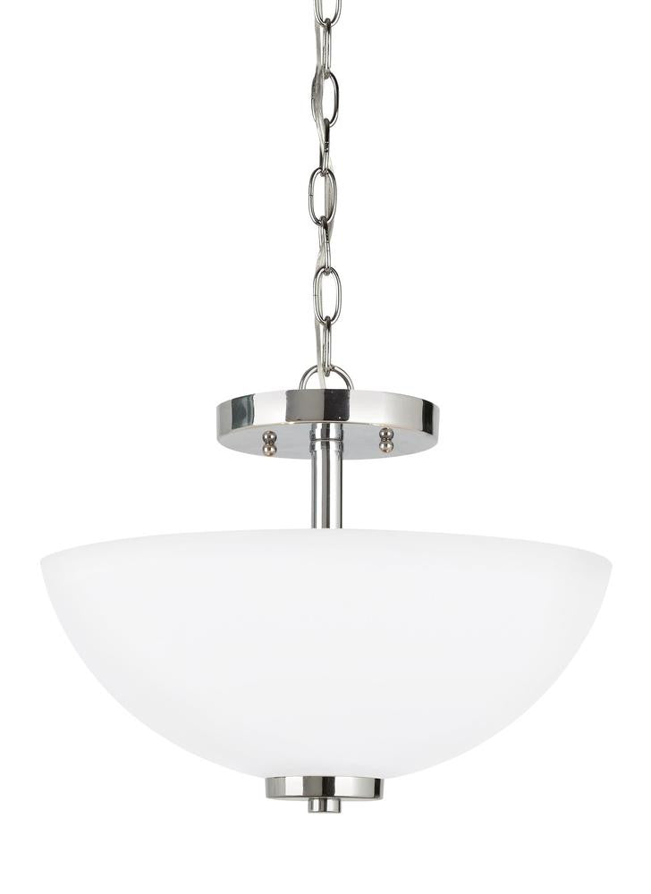 Generation Lighting Oslo Two Light Semi-Flush Convertible Pendant Chrome