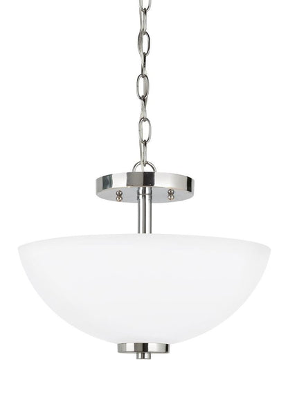 Generation Lighting Oslo Two Light Semi-Flush Convertible Pendant Chrome