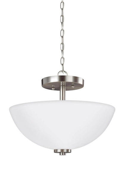 Generation Lighting Oslo Two Light Semi-Flush Convertible Pendant Brushed Nickel