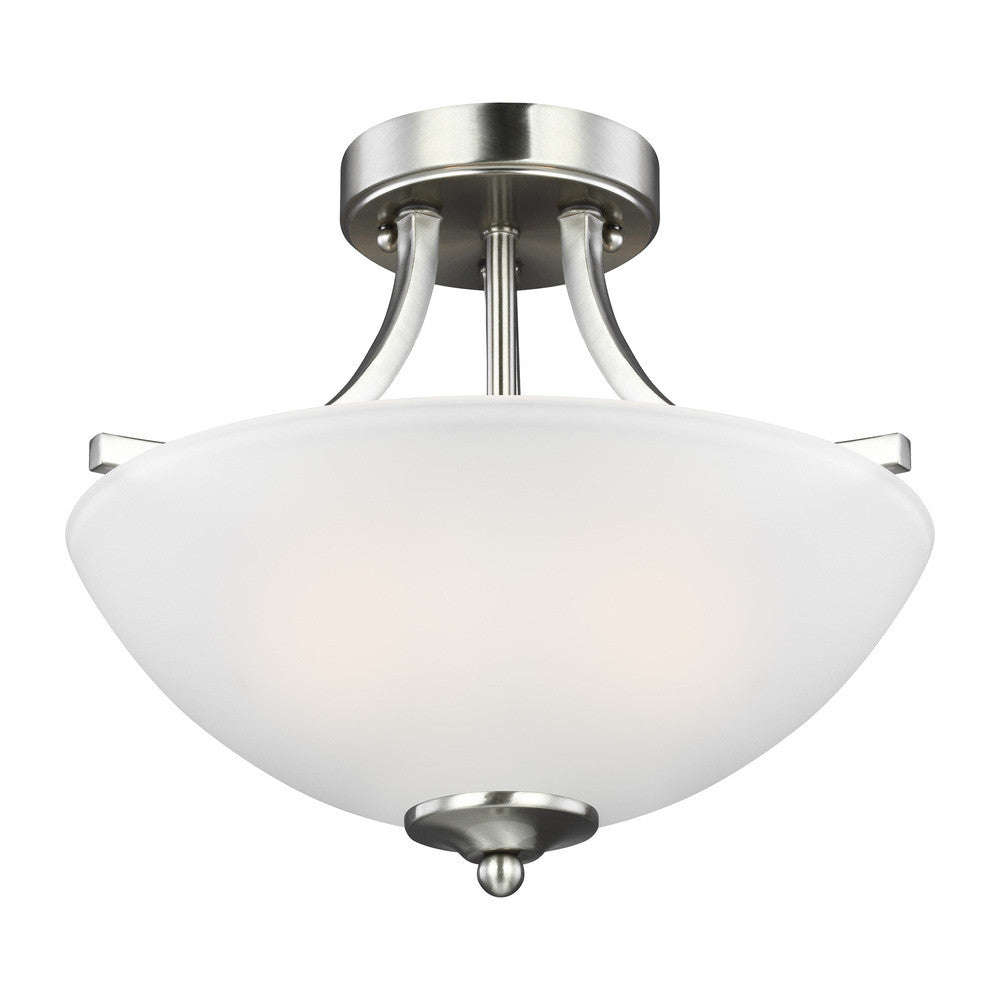 Generation Lighting Geary Small Two Light Semi-Flush Convertible Pen Brushed Nickel