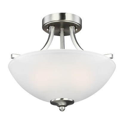 Generation Lighting Geary Small Two Light Semi-Flush Convertible Pen Brushed Nickel