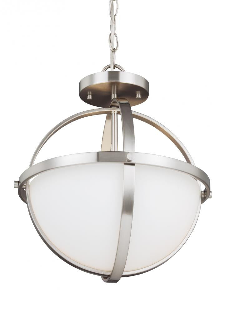 Generation Lighting Alturas Two Light Semi-Flush Convertible Pendant Brushed Nickel