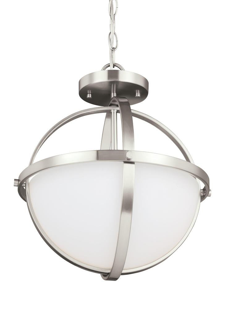Generation Lighting Alturas Two Light Semi-Flush Convertible Pendant Brushed Nickel