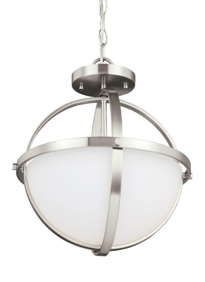 Generation Lighting Alturas Two Light Semi-Flush Convertible Pendant Brushed Nickel