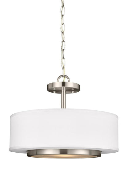Generation Lighting Nance Two Light Semi-Flush Convertible Pendant Brushed Nickel