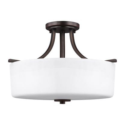 Generation Lighting Canfield Three Light Semi-Flush Mount Bronze