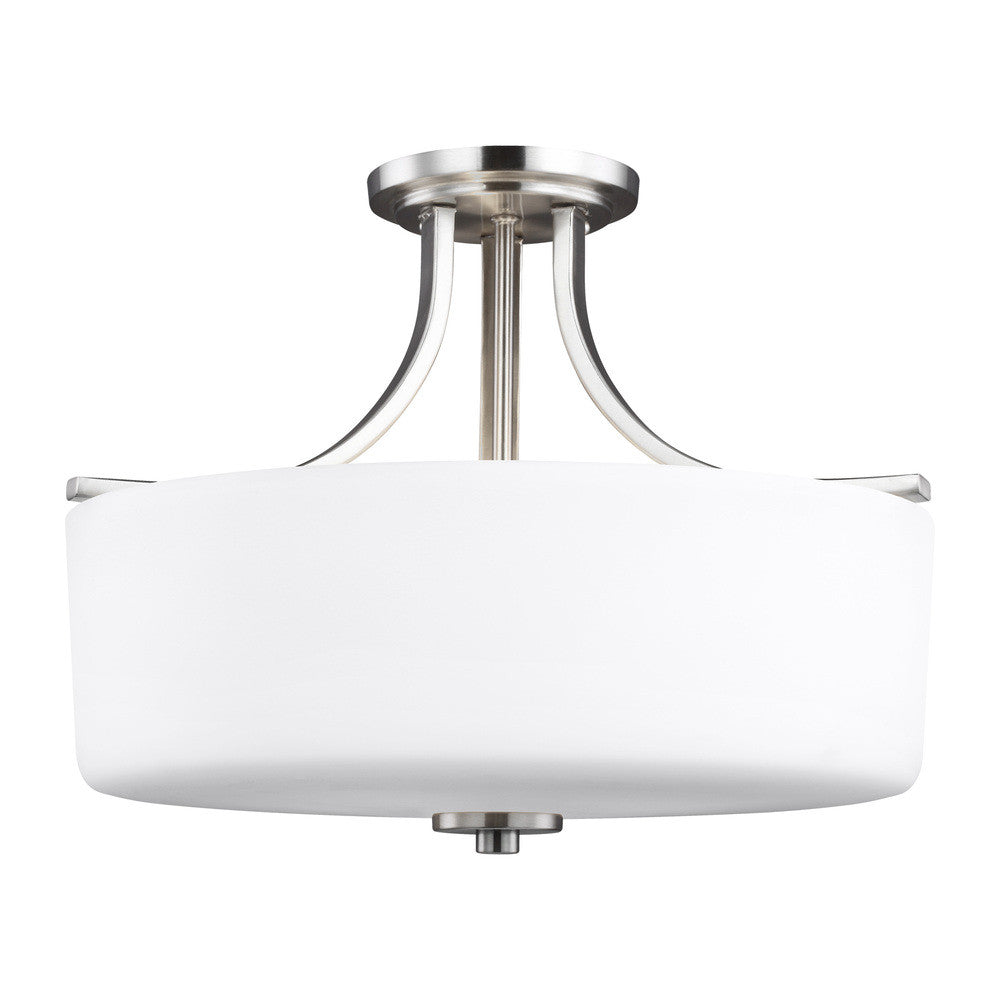Generation Lighting Canfield Three Light Semi-Flush Mount Brushed Nickel