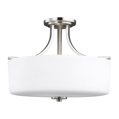 Generation Lighting Canfield Three Light Semi-Flush Mount Brushed Nickel