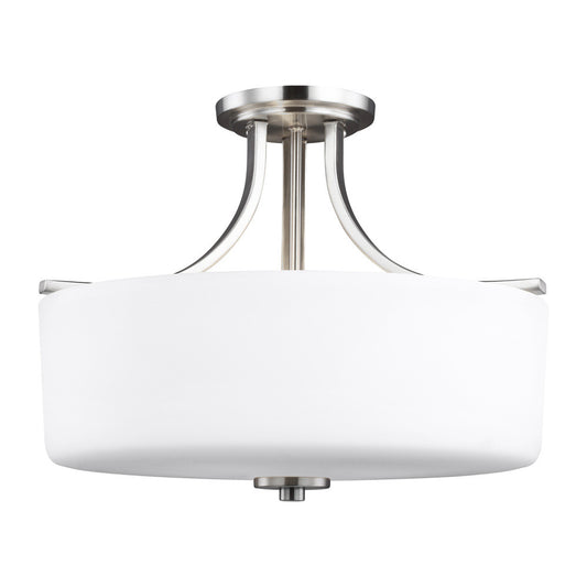 Generation Lighting Canfield Three Light Semi-Flush Mount Brushed Nickel