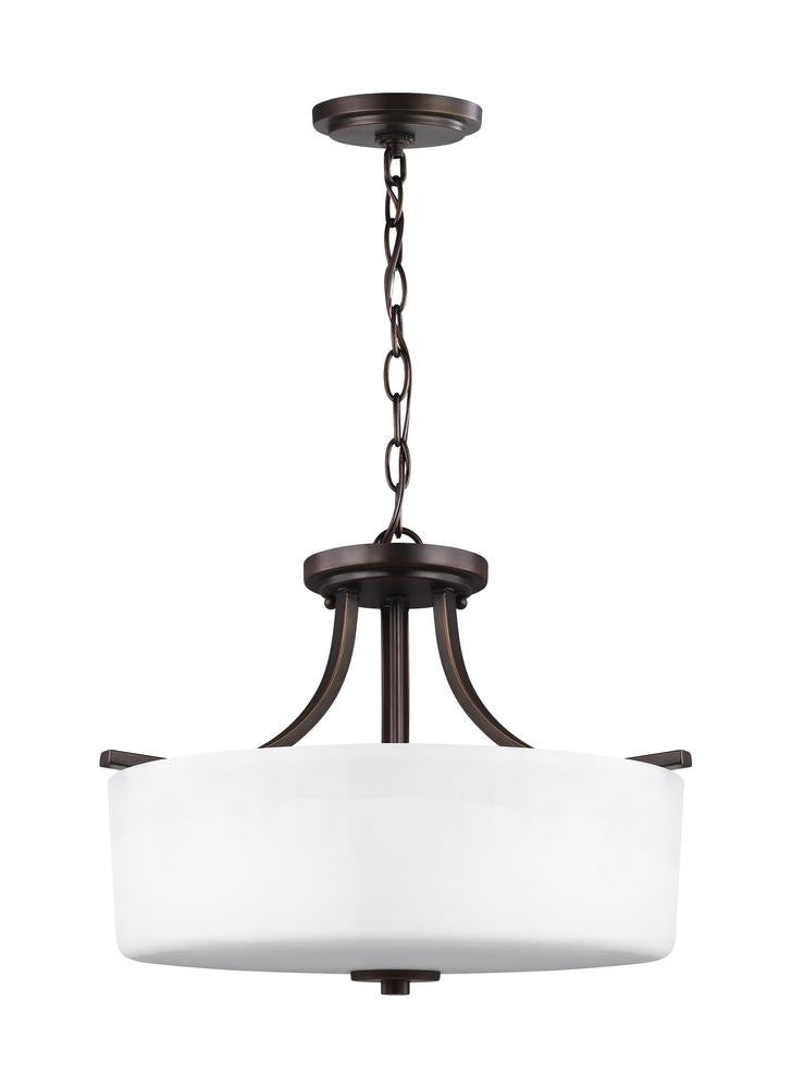 Generation Lighting Canfield Three Light Semi-Flush Mount Bronze