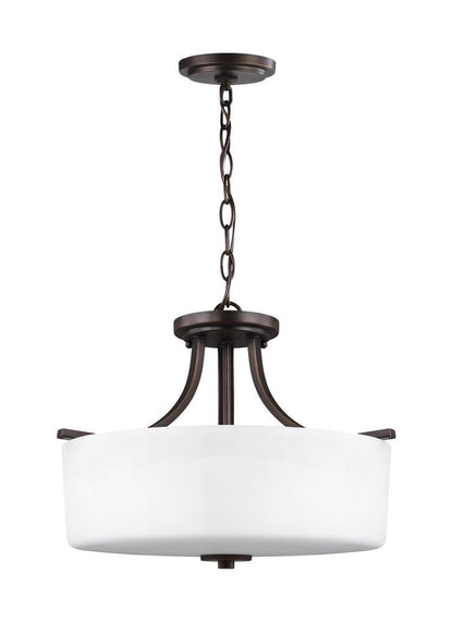 Generation Lighting Canfield Three Light Semi-Flush Mount Bronze