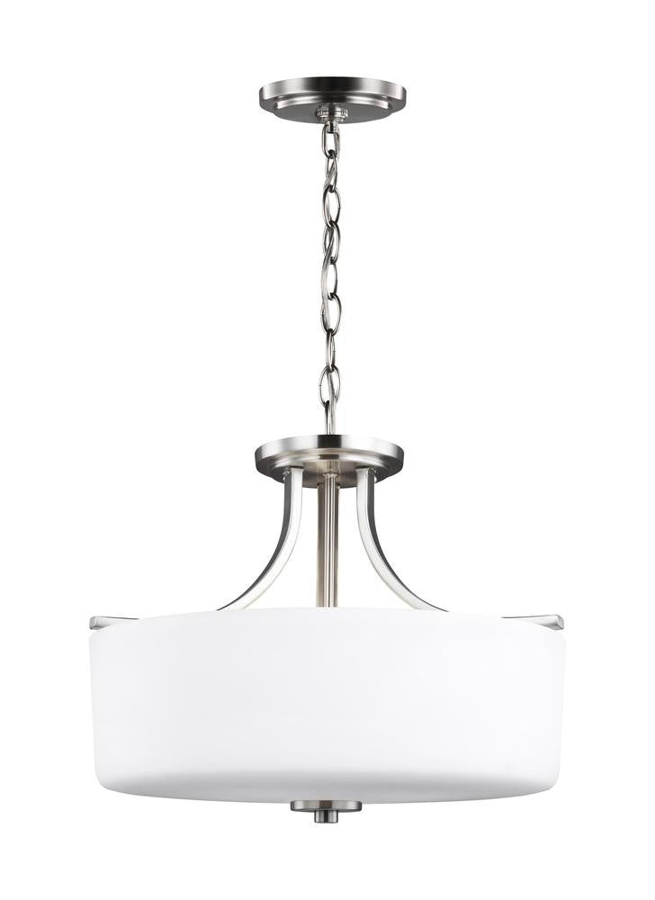 Generation Lighting Canfield Three Light Semi-Flush Mount Brushed Nickel