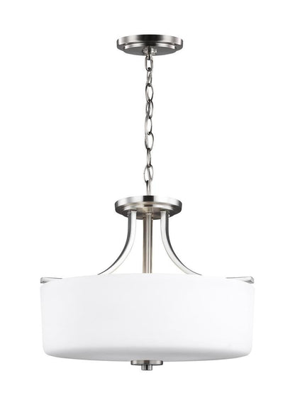 Generation Lighting Canfield Three Light Semi-Flush Mount Brushed Nickel