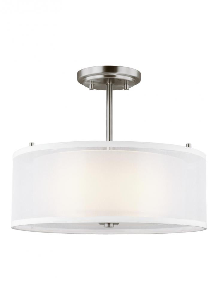 Generation Lighting Elmwood Park Two Light Semi-Flush Mount Brushed Nickel