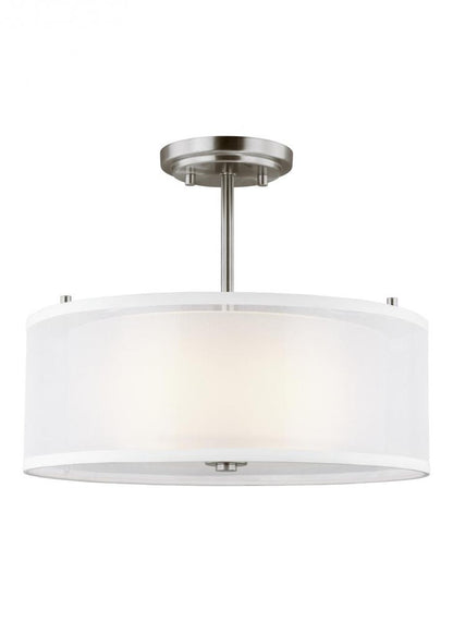 Generation Lighting Elmwood Park Two Light Semi-Flush Mount Brushed Nickel