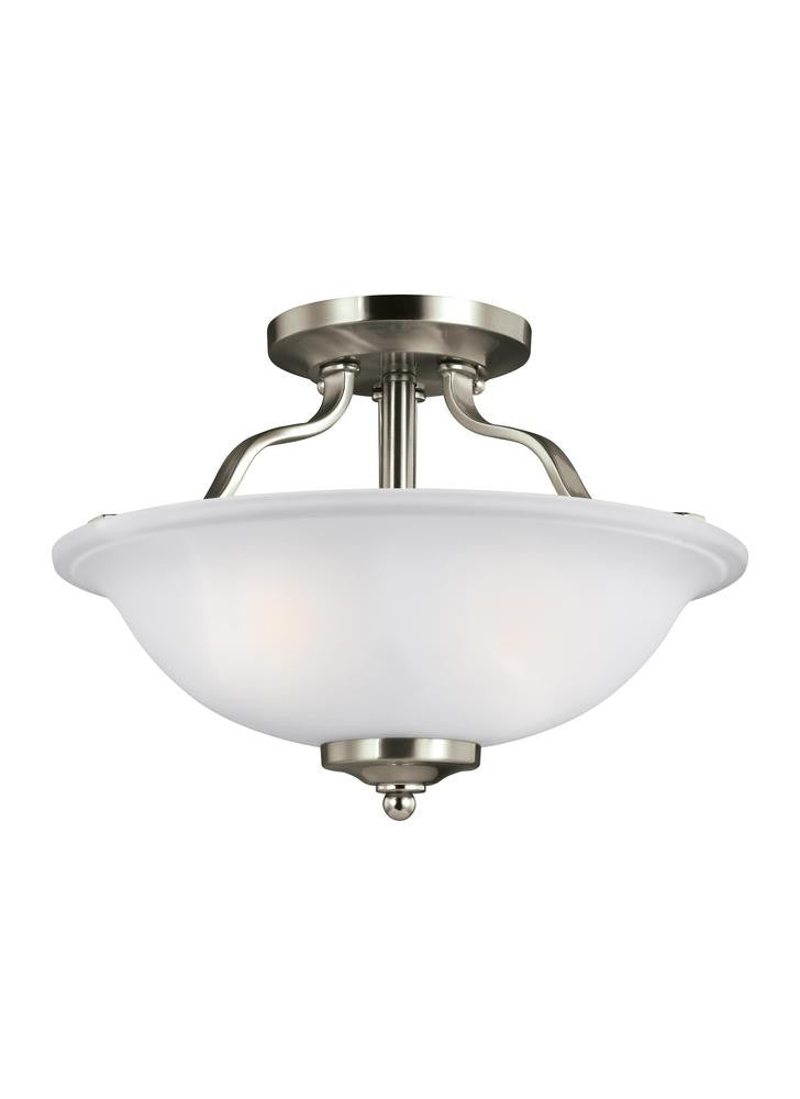 Generation Lighting Emmons Two Light Semi-Flush Brushed Nickel