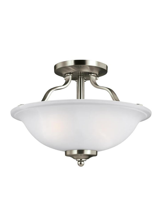 Generation Lighting Emmons Two Light Semi-Flush Brushed Nickel