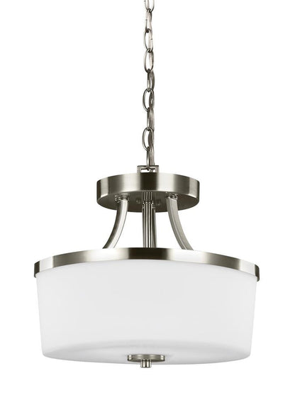 Generation Lighting Hettinger Two Light Semi-Flush Convertible Penda Brushed Nickel