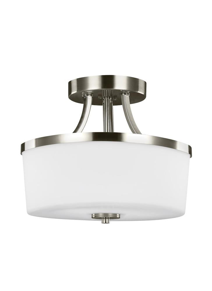 Generation Lighting Hettinger Two Light Semi-Flush Convertible Penda Brushed Nickel